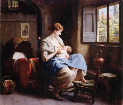 This painting of a young woman breastfeeding an old man in a .